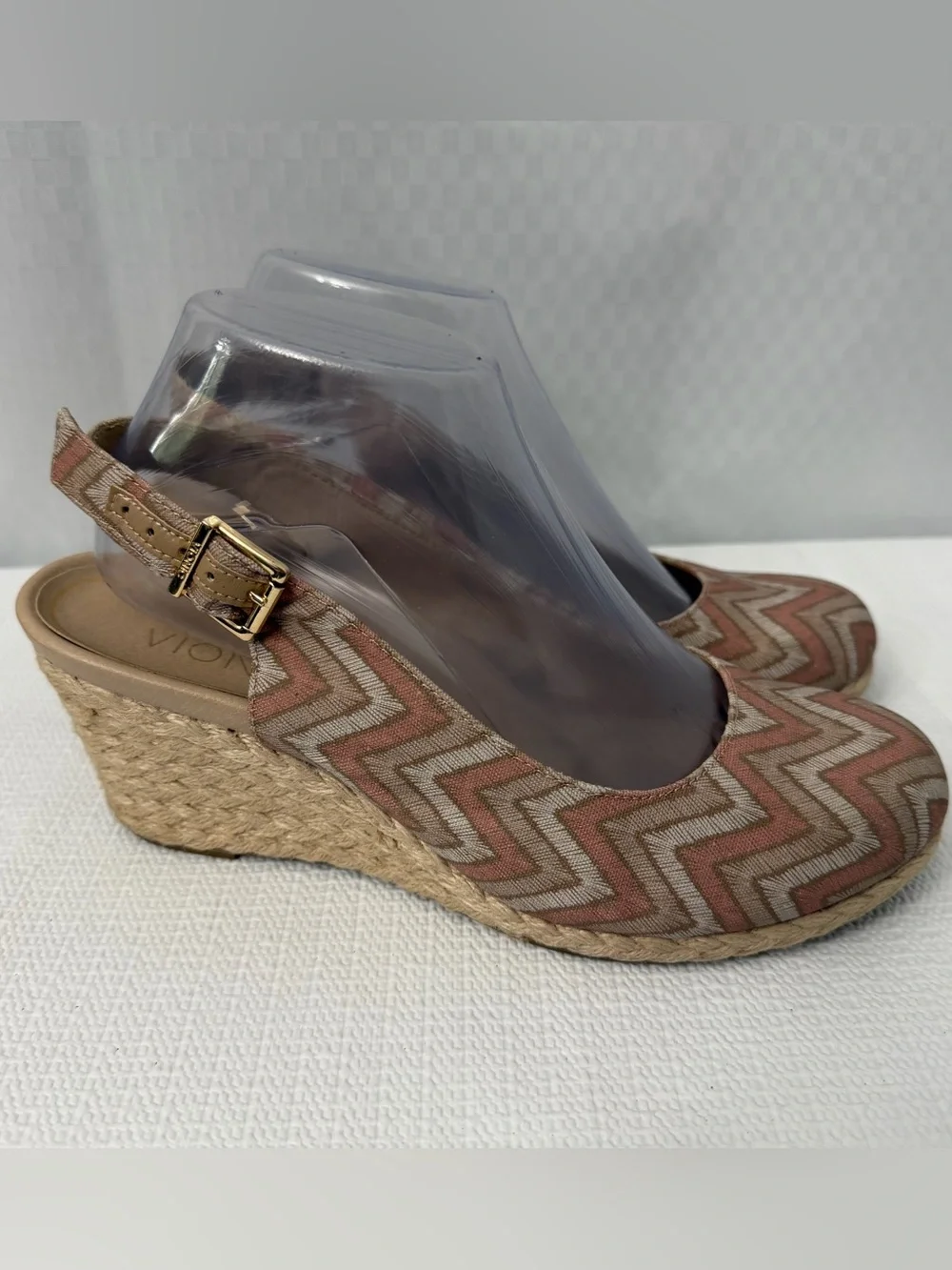 Vionic Coralina Chevron Espadrille Wedge‎ Sandals Womens Size 8